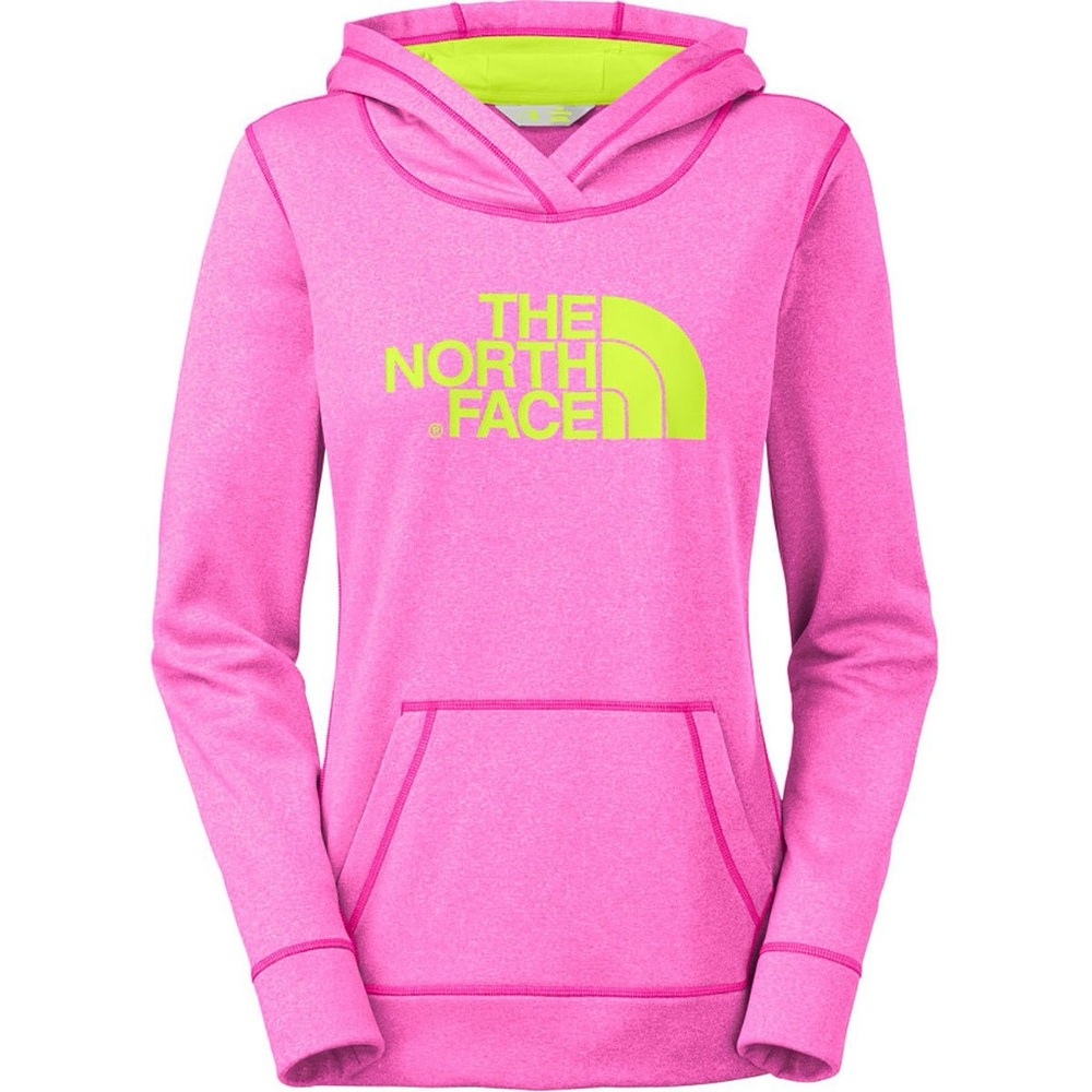 North Face. Fave-Our-Ite Pullover Hoodie. Neon Pink & Neon Yellow. Size Small.